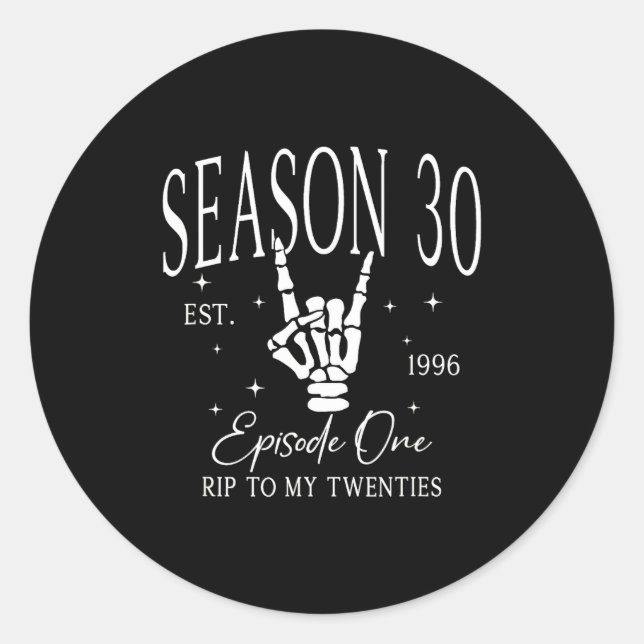 Adesivo 30º Morte de 1996 Rip 20s (Frente)