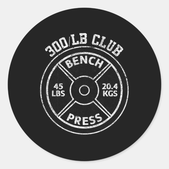 Adesivo 300 Lbs Pound Bench Press Club Gym Weightlifting P (Frente)