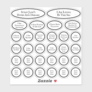 Adesivo 30 Afirmações Para Amor E Branca De Abundância