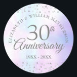 Adesivo 30 Casamento Corações de Aniversário Confetti Pear<br><div class="desc">Projetado para coordenar com a nossa coleção de Corações do 30. Com delicados corações confetti. Personalize com suas informações especiais de 30 anos de aniversário de pérolas em tipografia quística em fundo pérola. Projetado por Thisnotme©</div>