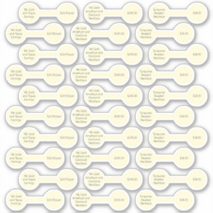 Adesivo 30 Cream White Barbell Price Tag Stickers