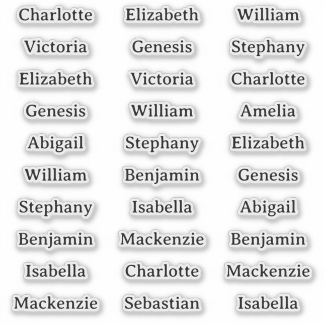 Adesivo 30 Guest Names Stickers For Place Cards and Favors (Frente)