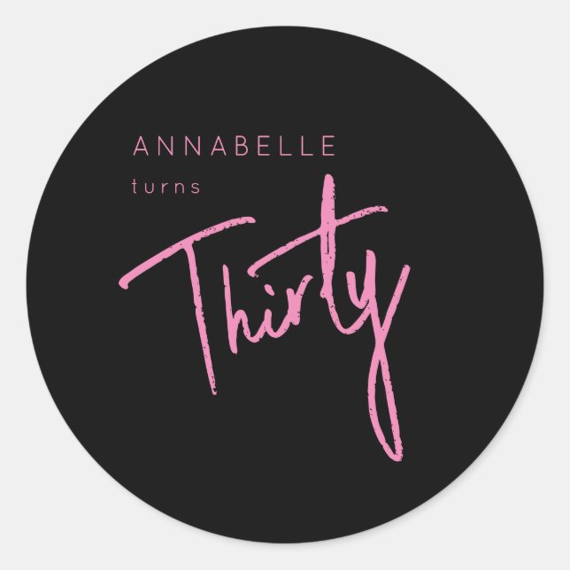 Adesivo 30 moderna 330ª festa de aniversário (Frente)