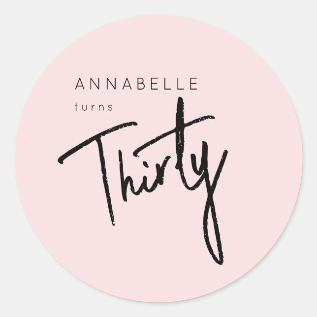 Adesivo 30 moderna 330ª festa de aniversário (Frente)