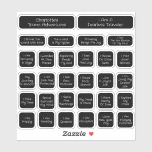 Adesivo 30 Quadrado de Modelo de Confirmação de Viagem Pre