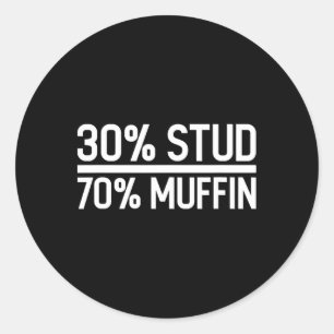 Adesivo 30% Stud 70% Engraçado de Muffin - Venda de Dias d