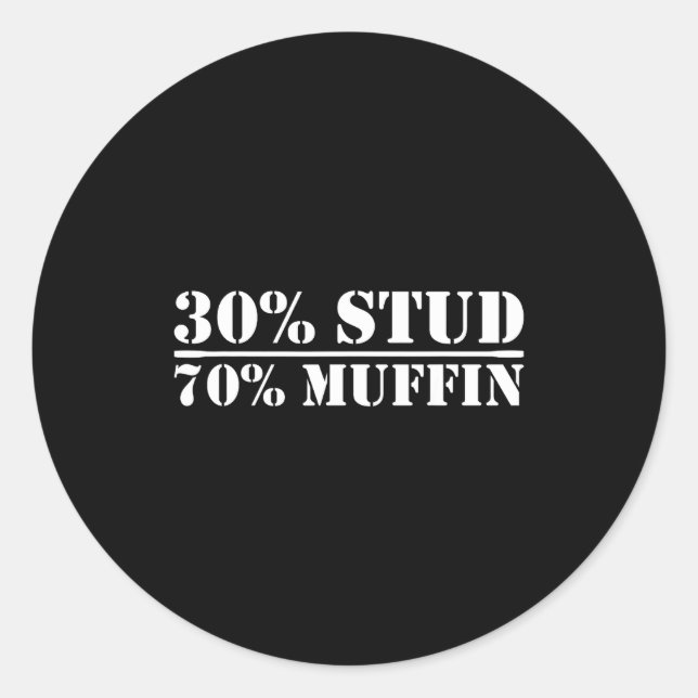 Adesivo 30% Stud 70% Muffin Funny Father's Day Valentines  (Frente)