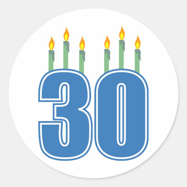 Adesivo 30 Velas (Azul / Verde) (Frente)