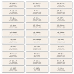 Adesivo 30 x Cream Black Guest Envelope Individual