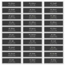 Adesivo 30 x Endereço de Envelope Convidado de Creme Preto