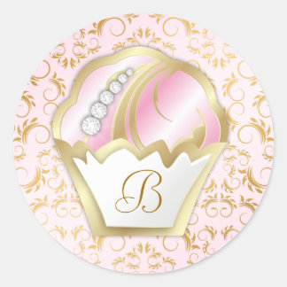 Adesivo 311 Bolos Bejeweled Monograma Fundo Rosa