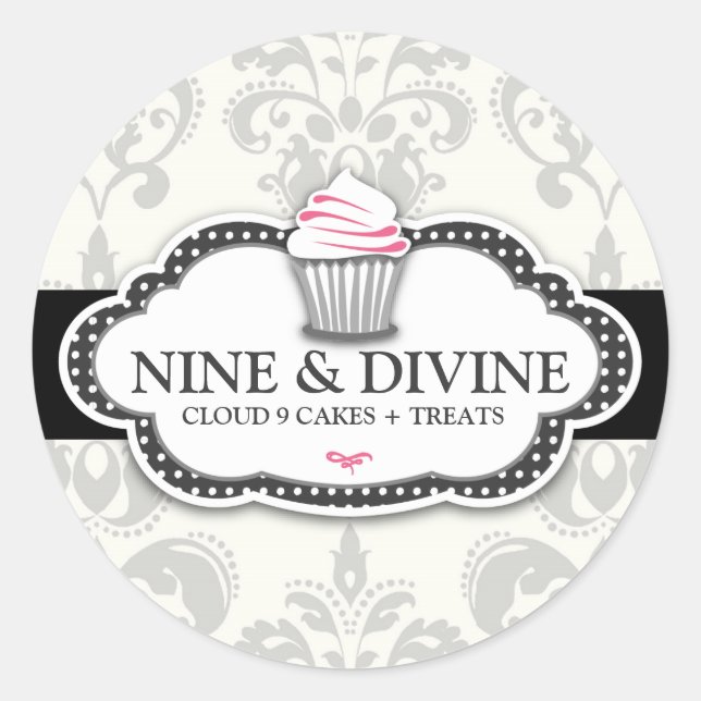 Adesivo 311 Cinza divina Cupcake com Damasco (Frente)