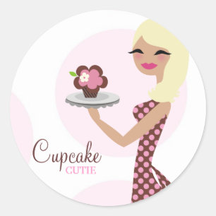 Adesivo 311-Cupcake Cutie 31Sticker ondulado louro claro