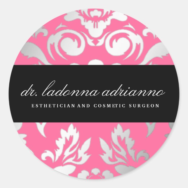 Adesivo 311-Ladonna Damask Rosa rosa (Frente)