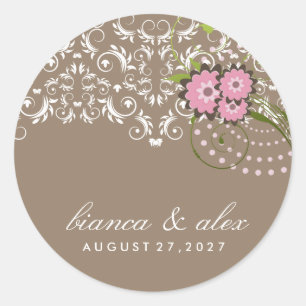 Adesivo 311-Pink areia floral do Flourish