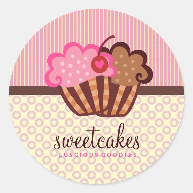 Adesivo 311 Pontos de Cupcake de Bolos Doce n Stripes (Frente)