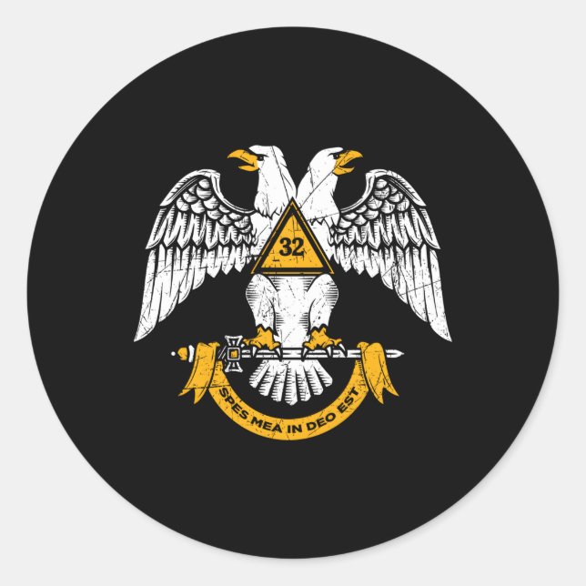 Adesivo 32º Grau Masonic Scottish Rite Wings Down Fathe (Frente)
