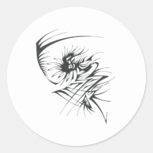 Adesivo 32 Arte de Tatuagem Tribal Abstrata Preto e Branco