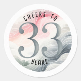 Adesivo 33 Aniversário ou Aquarela