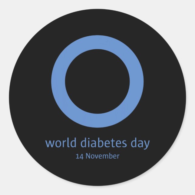 Adesivo "Dia Mundial da Diabetes " Sensibilização  (Frente)