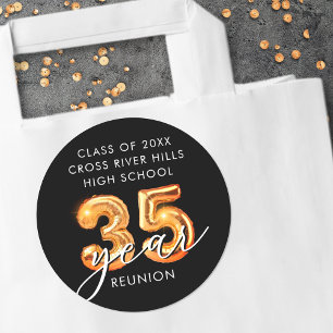 Adesivo 35.ª classe Números do balão de cor laranja negra 