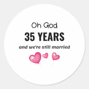 Adesivo 35. º aniversário de casamento Presente engraça