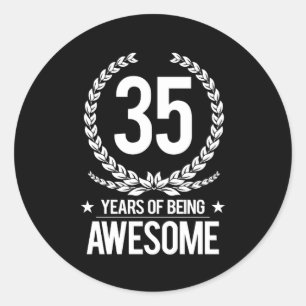 Adesivo 35o Aniversário (35 anos de ser impressionantes)