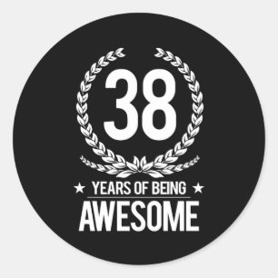 Adesivo 38th Aniversário (38 anos de ser impressionantes)