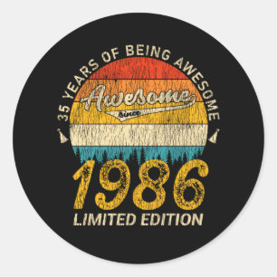 Adesivo 39 anos 1986 Retro Incrível 39º presente de aniver