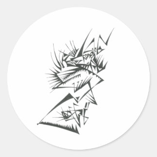 Adesivo 39 Arte de Tatuagem Tribal Abstrato Preto Branco