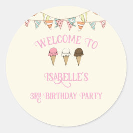 Adesivo 3 amostras do festival de diversão do Sorvete aniv