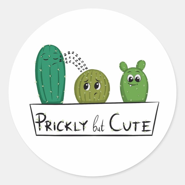 Adesivo 3 Cartoon Cactus Infants in Planter (Frente)