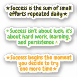 Adesivo 3 Citações Motivacionais para o Sucesso | Inspirad