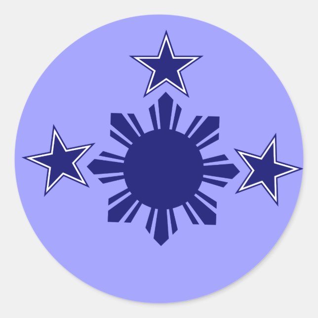 Adesivo 3 estrelas e um azul sol (Frente)