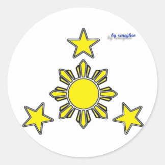 Adesivo 3 estrelas e um sol