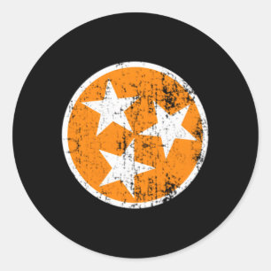 Adesivo 3 Estrelas Tn State Flag Laranja E White Tennessee
