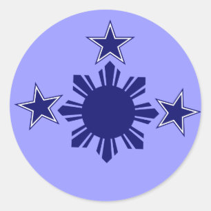 Adesivo 3 estrelas & um azul de Sun