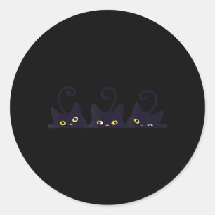 Adesivo 3 Gatos Pretos Design Engraçado Fofo Mulheres Home