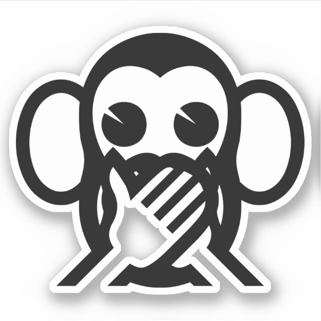 Adesivo 3 Macacos Sábios Iwazaru 言 わ ざ る Fale NO Mau Emoji (Frente)