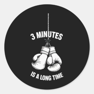 Adesivo 3 Minutos É Um Longo Tempo Boxe Kickboxing Boxeado