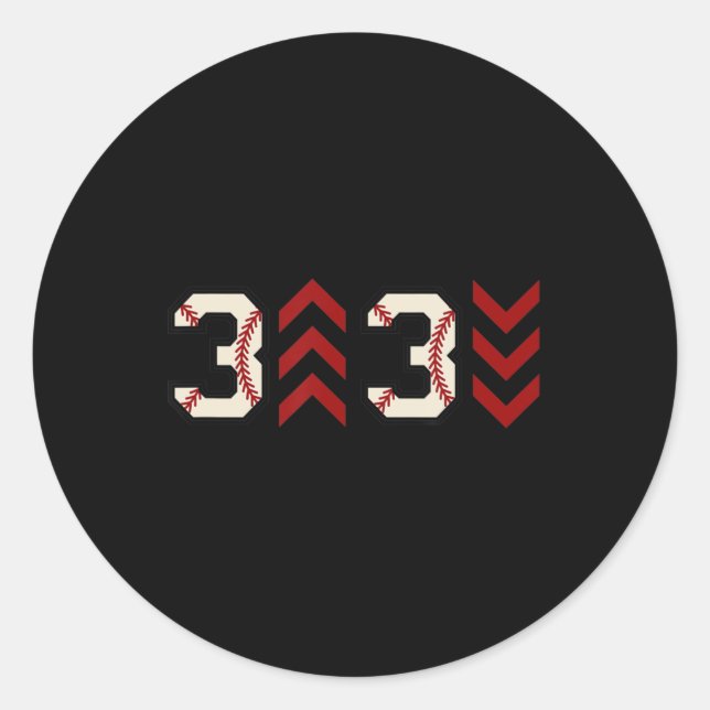 Adesivo 3 para 3 para 3 para cima Três para baixo Sofball  (Frente)