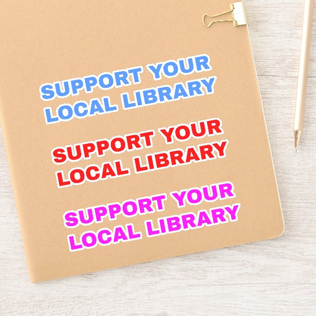 Adesivo (3 peças) Suporte à sua biblioteca local (Notebook)