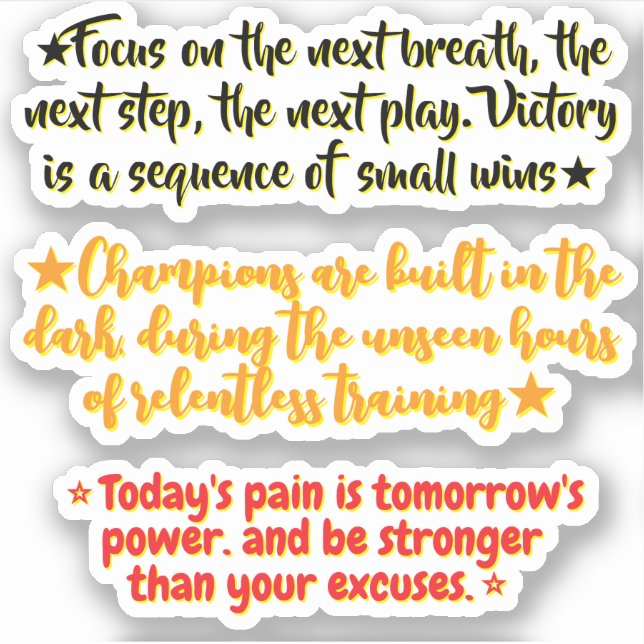 Adesivo 3 Sports Quotes for Athletes | Inspirational  (Frente)