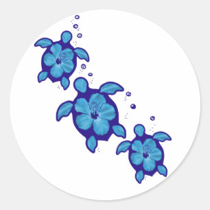 Adesivo 3 tartarugas azuis de Honu