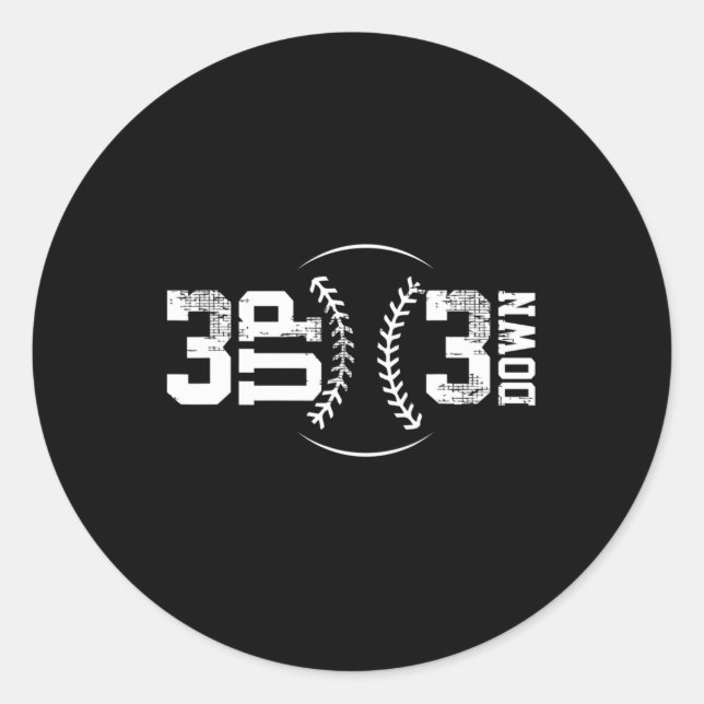 Adesivo 3 UP 3 Baixo Baseball (Frente)