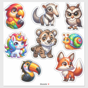 Adesivo 3D Fantasy Animal Sticker Extravaganza