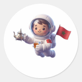 Adesivo 3D Kawaii Astronauta Marroquino Fofo