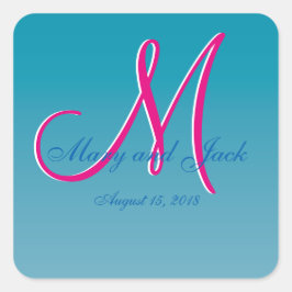 Adesivo 3d Monograma Azul Água