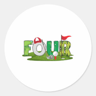 Adesivo 4º aniversário Tema de Golfe de 4 anos Crianças de