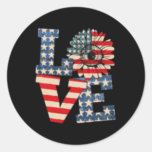 Adesivo 4º De Julho Ama Bandeira Patriótica Americana Sunf